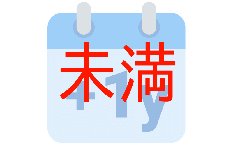 カレンダーと「未満」の文字
