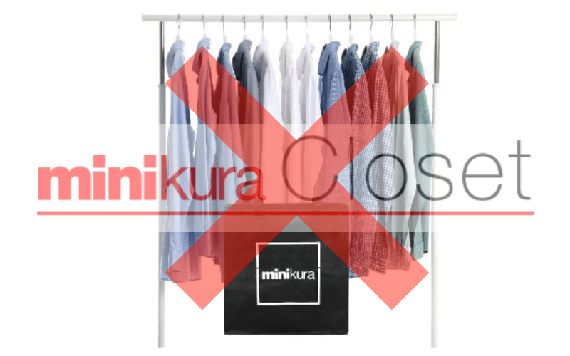 minikuraクローゼットの様子とばつ印