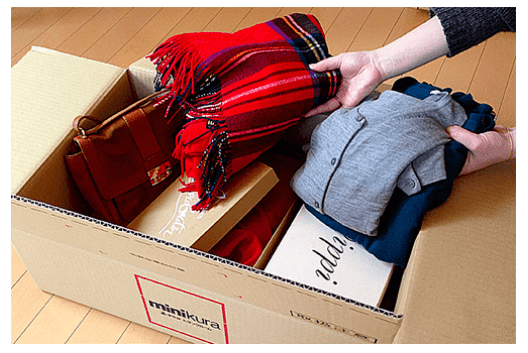 ミニクラのラージボックスに荷物を詰める