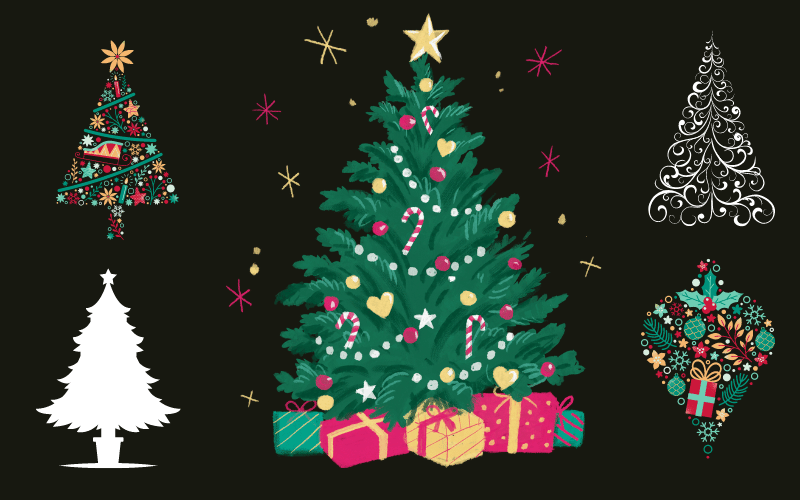 5つのクリスマスツリー