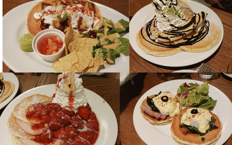 ４種類のパンケーキランチ